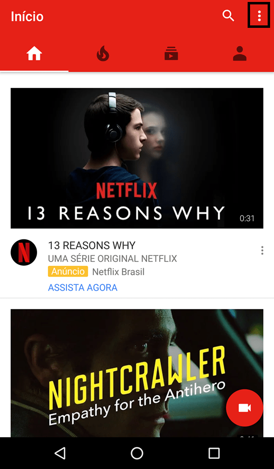 avanço youtube