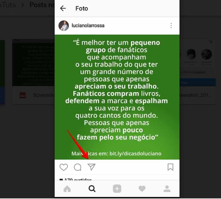 Como compartilhar no instagram