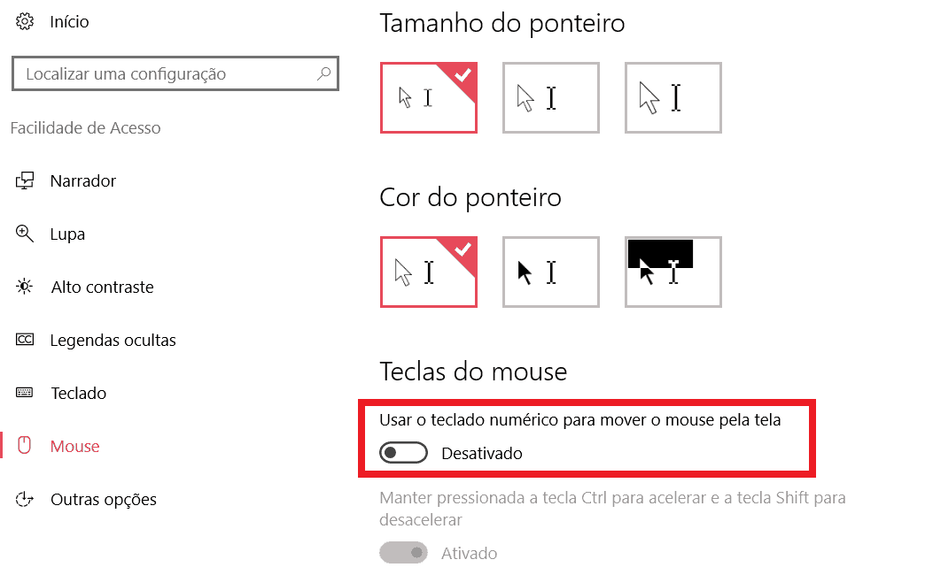 Como usar o teclado para controlar o ponteiro do mouse no PC - 76