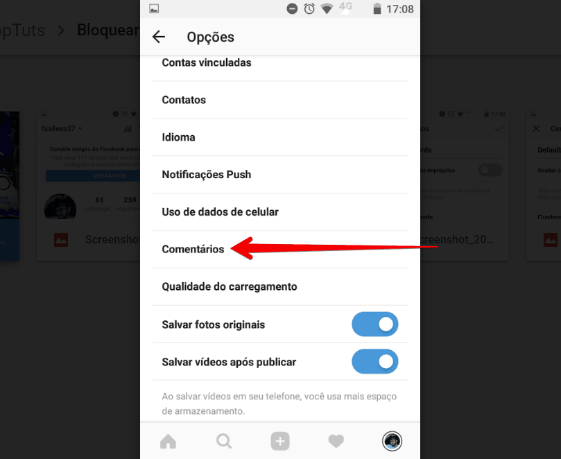 bloquear comentários ofensivos no instagram comentários