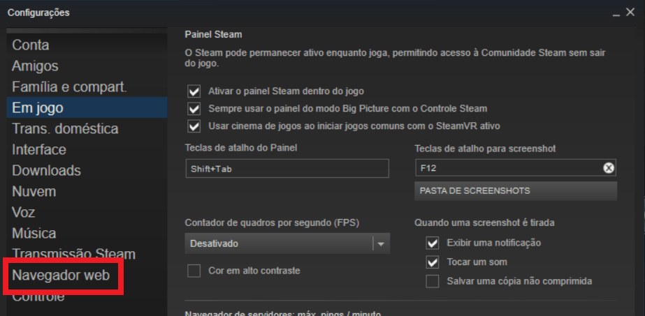 lentidão no steam