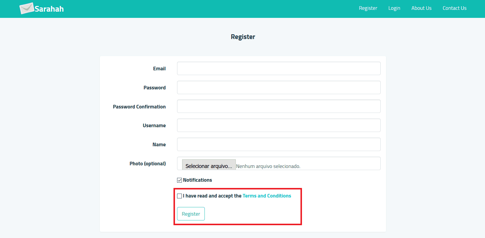 sarahah novo perfil