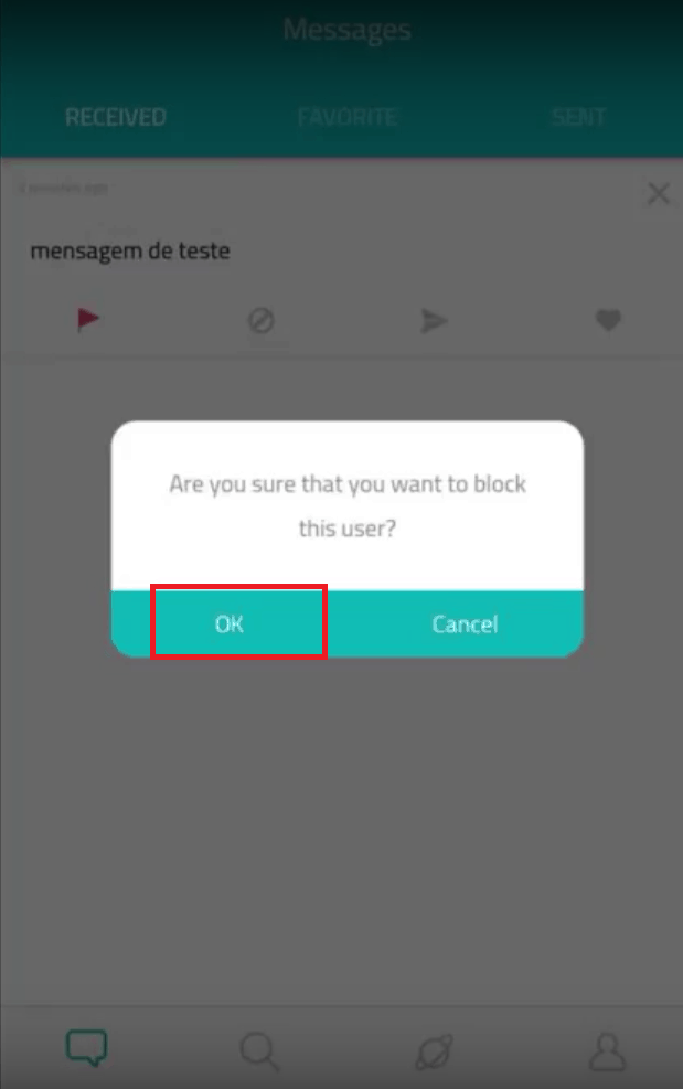 bloquear usuário no sarahah