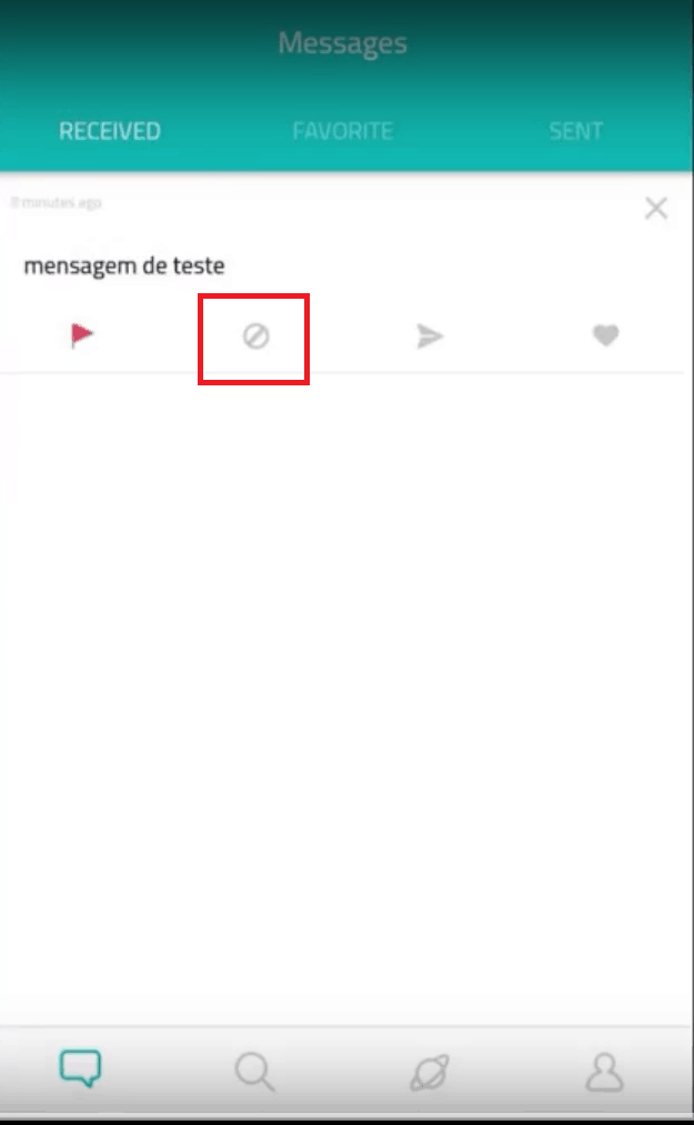 bloqueio no sarahah