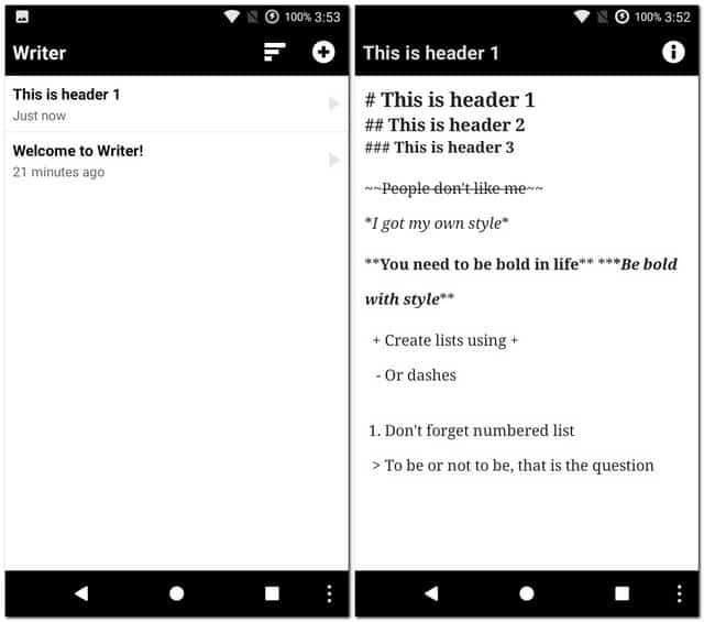 Writer best writing apps for Android