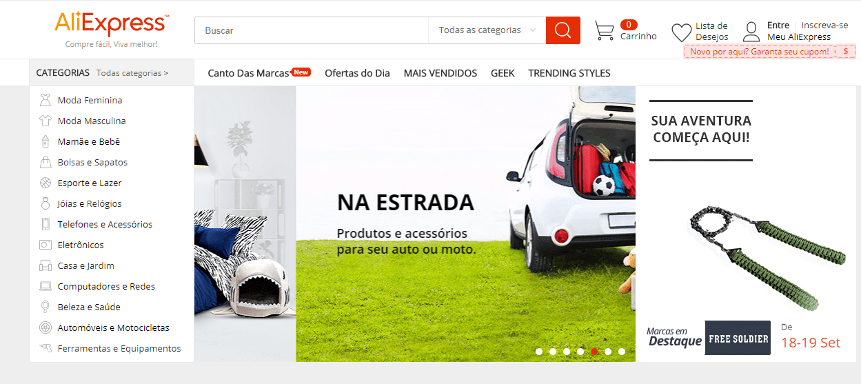 alternativas ao Wish aliexpress