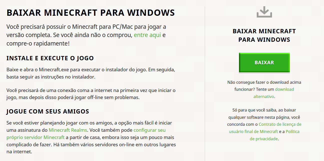 baixar minecraft
