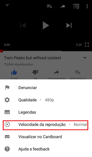 alterar a velocidade dos videos do youtube reproducao