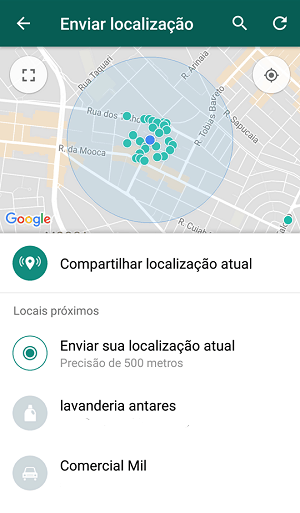 compartilhar localização
