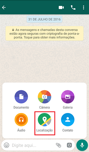 whatsapp localização