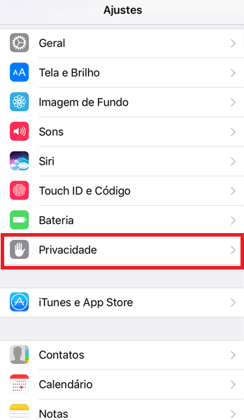 iphone configurações