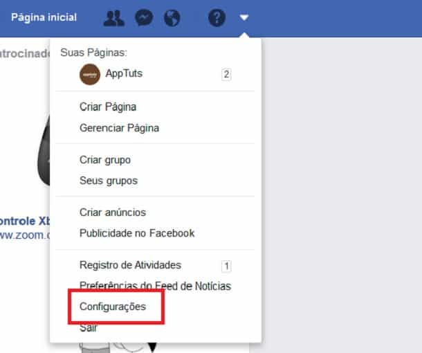 configurações