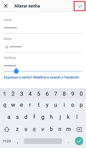 mudar no app