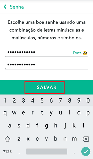 senha do snapchat
