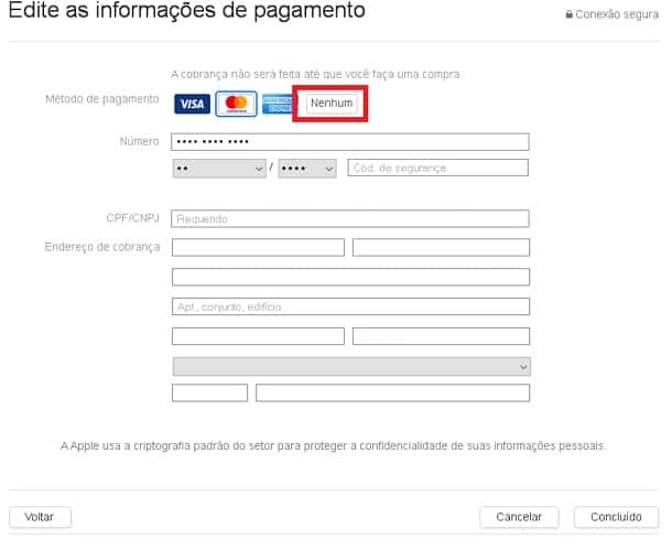 alterar conta do itunes