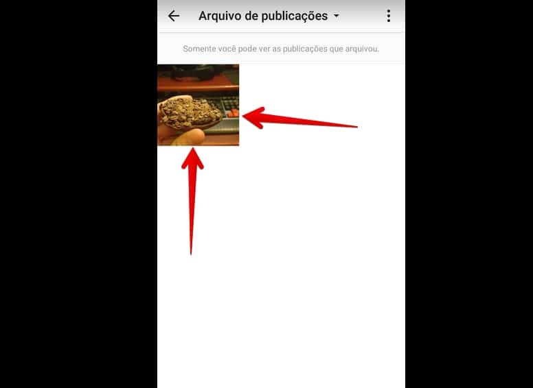 desarquivar foto no instagram escolher