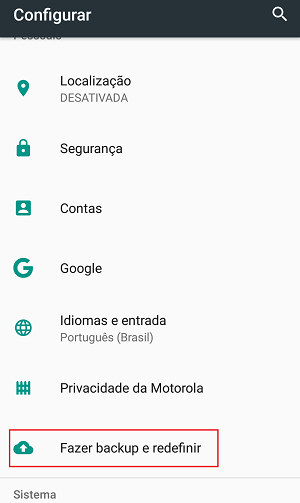 backup do android
