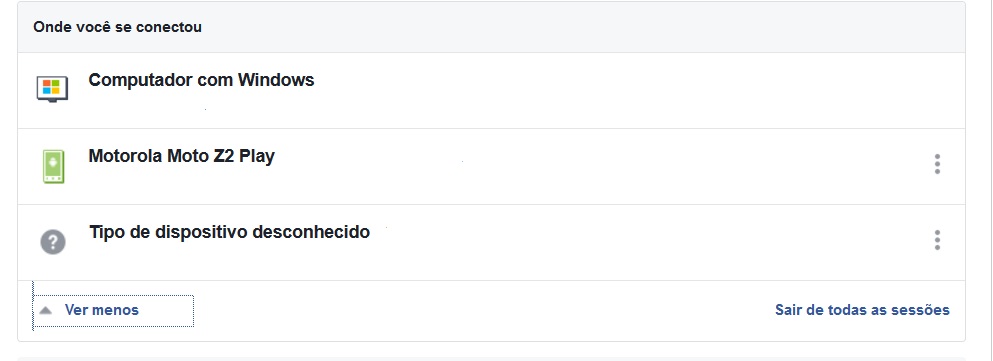 conexões do facebook
