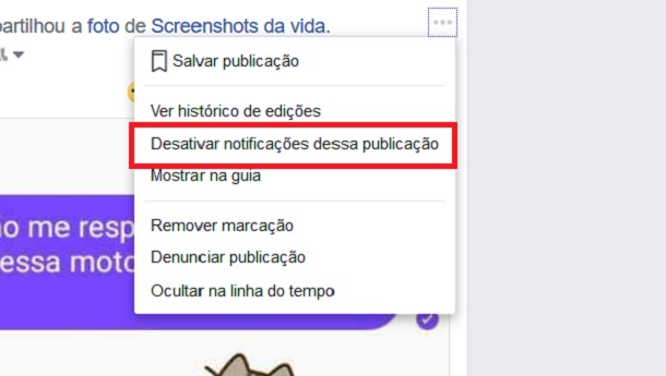 desativar notificações