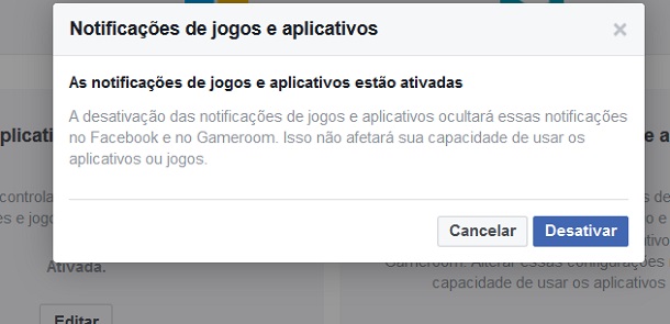 notificações do facebook