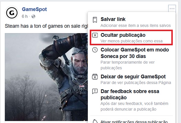 ocultar publicações