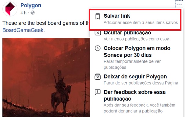 salvar no facebook