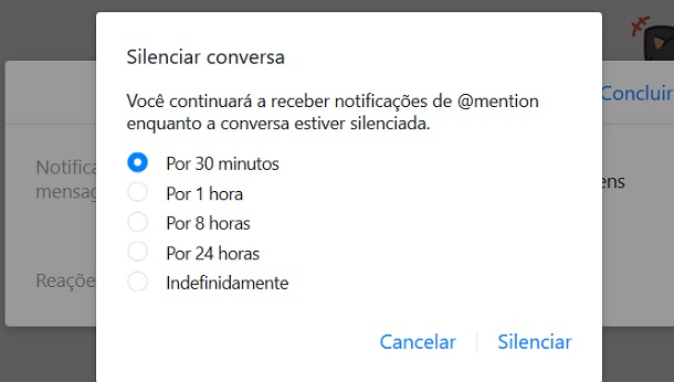 silenciar conversa