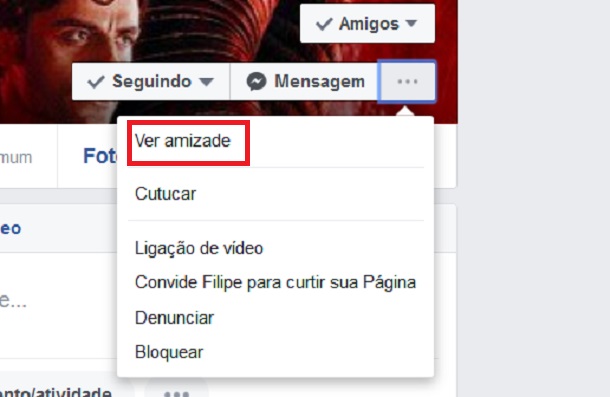 ver amizade no facebook