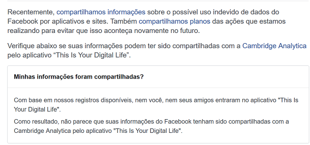 dados do facebook