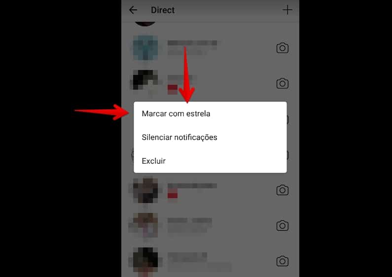 filtrar directs no Instagram favoritar