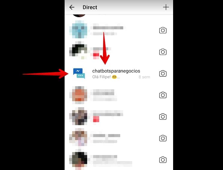 filtrar directs no Instagram mensagens