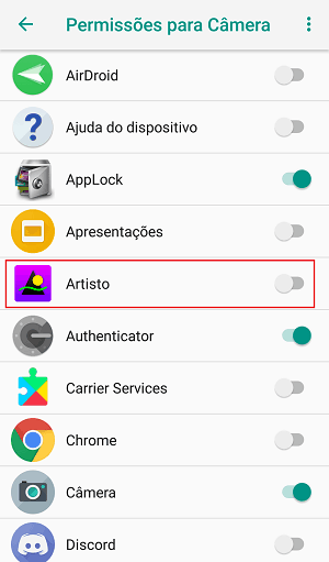 apps tem acesso às suas fotos permissões