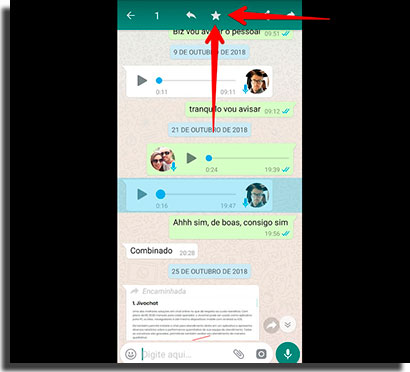 acelerar audios do whatsapp favoritar
