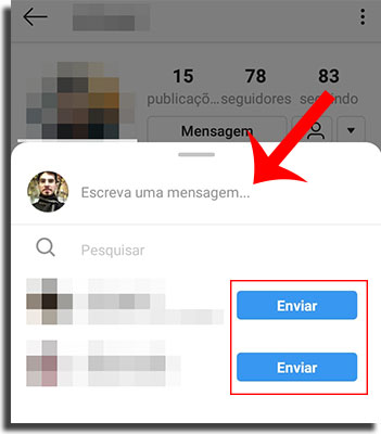 Instagram Direct Compartilhar Perfil 3