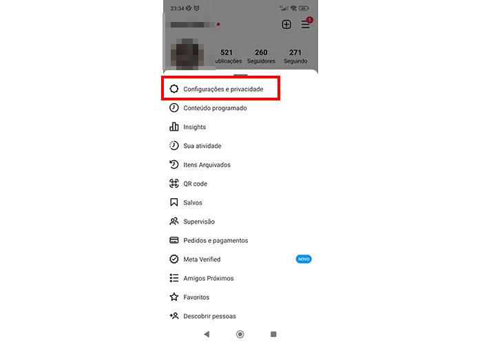 Abra as configurações Stories não carregam