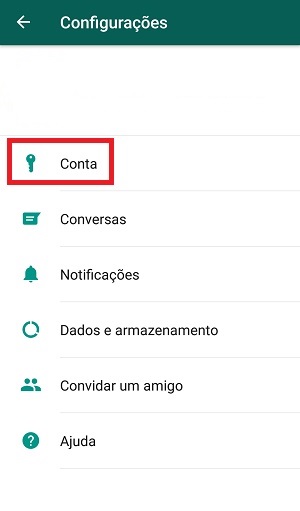 configurações do whatsapp