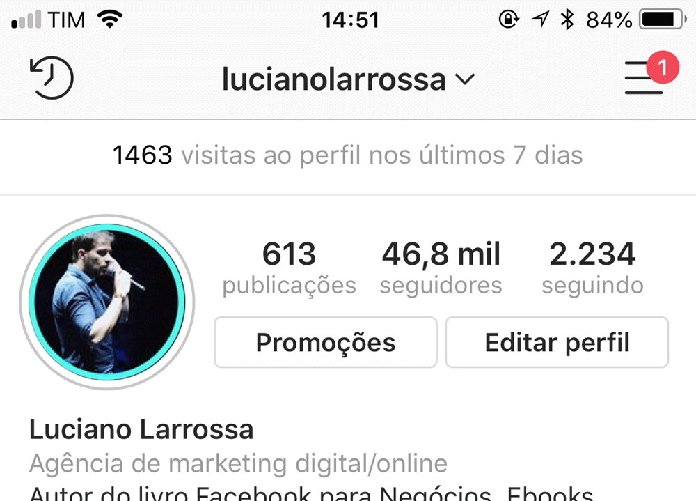 editar biografia do Instagram