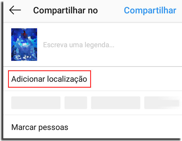 criar uma localização no Instagram passo 1 inserir