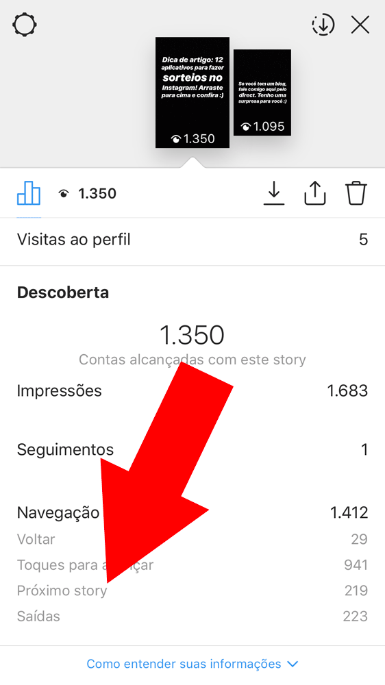 proximo storie metrica instagram
