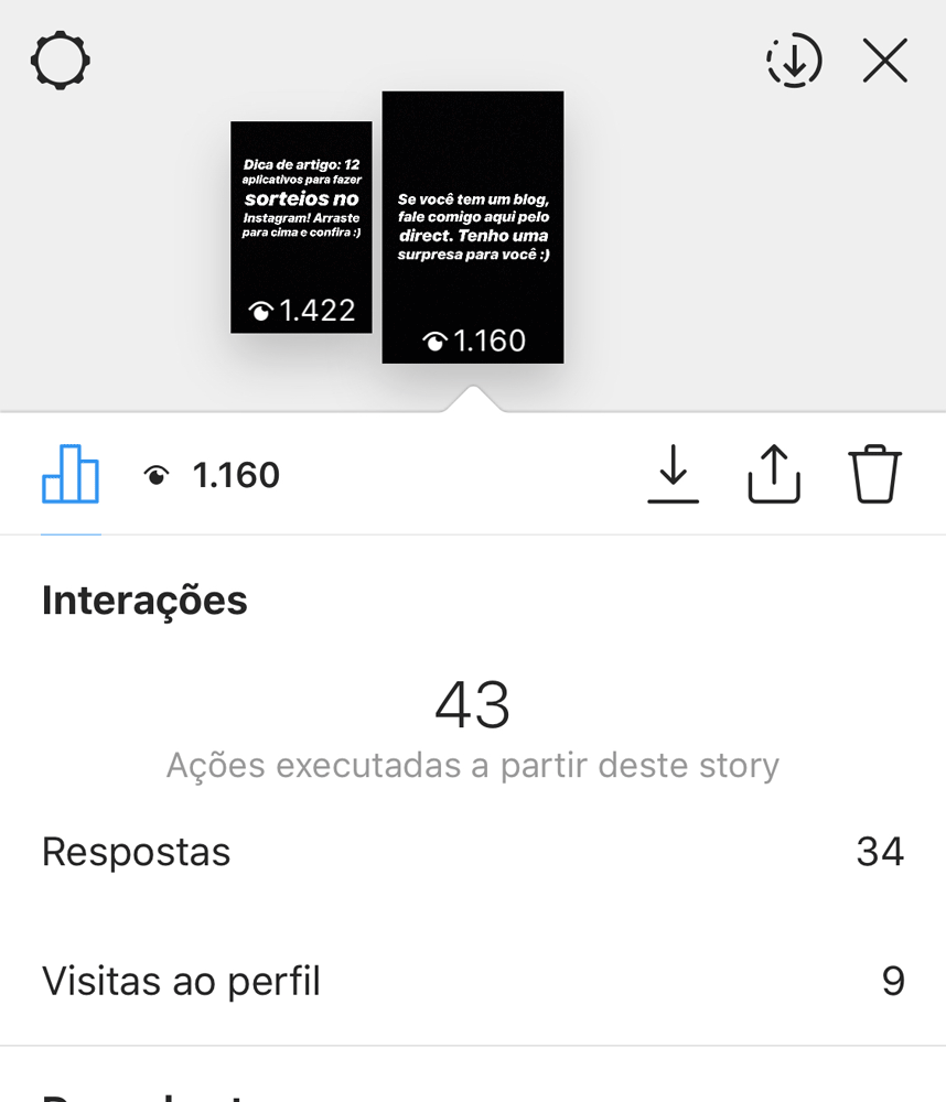 respostas ao story