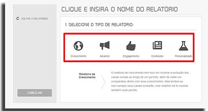 gerenciar midias sociais mlabs tiporelatorio