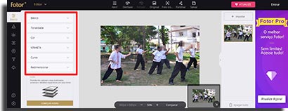 sites para fazer montagens online fotor edicao