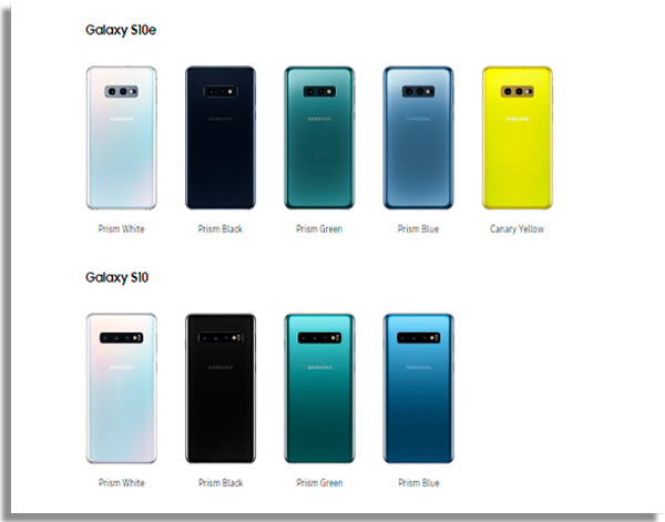 novidades do galaxy s10 cores
