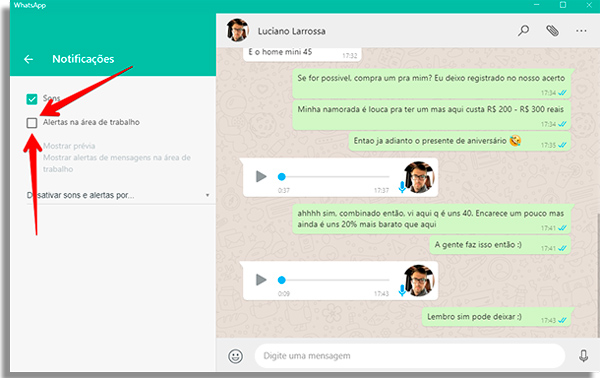 configurar alertas no app