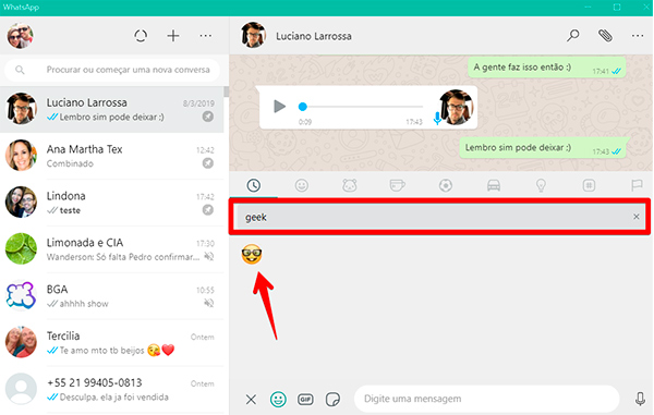 como usar whatsapp pelo pc emoji