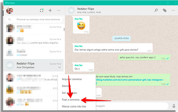 como usar whatsapp pelo pc fixar