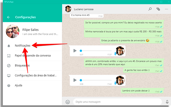 como usar whatsapp pelo pc notificacoes