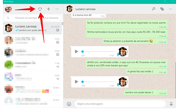 como usar whatsapp pelo pc status