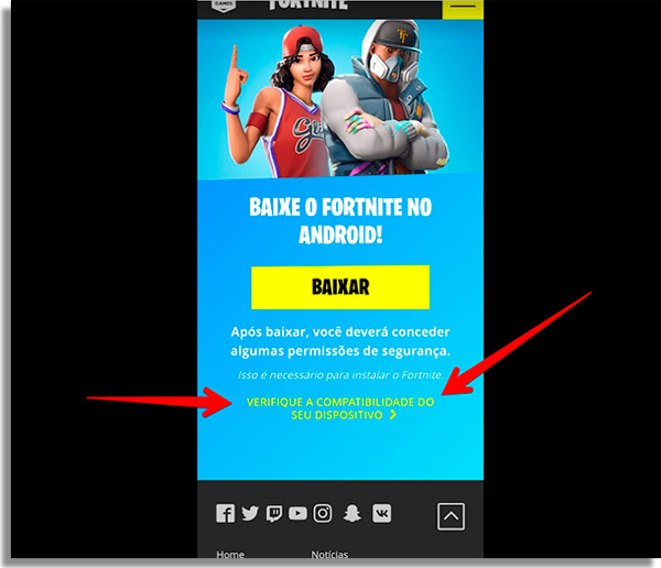 como baixar fortnite no android compatibilidade