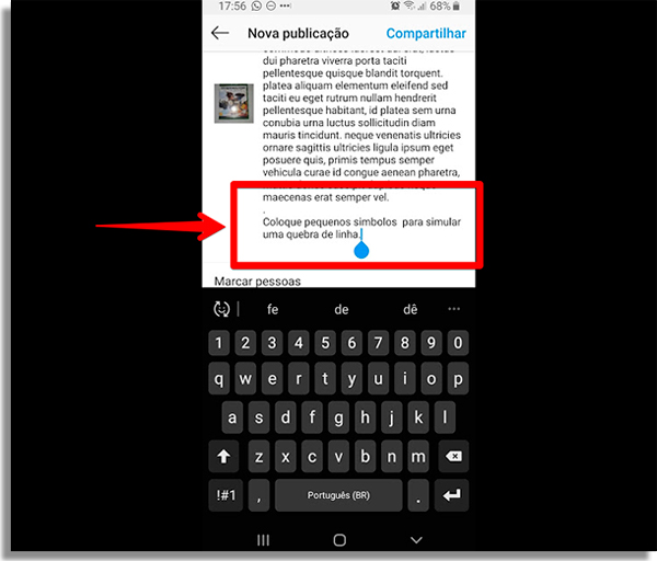 Como pular linha no Instagram de 4 maneiras diferentes - 56